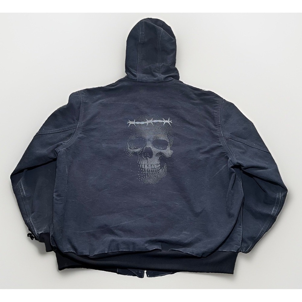 Carhartt Jacket Men Size XL Bomber Blue Slayer Twisted Metal Gaming Metal Custom